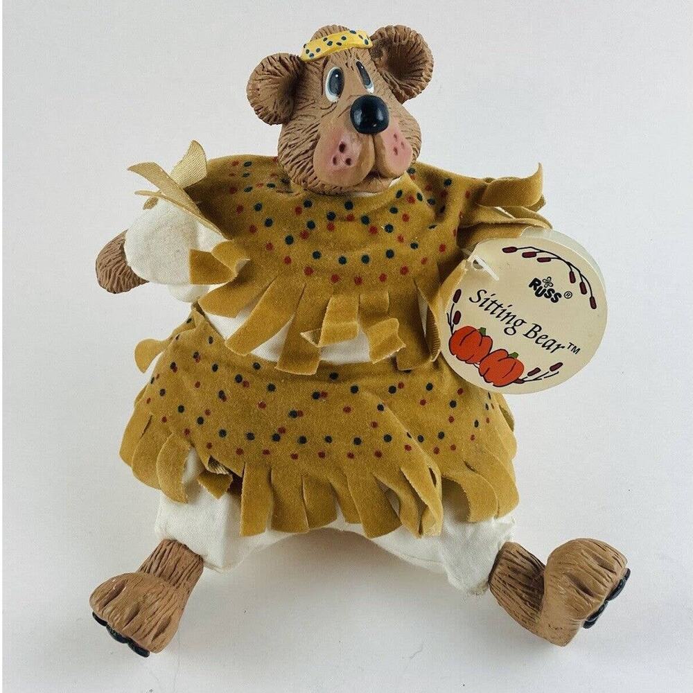 Russ Berrie Kathleen Kelly Critter Factory Halloween Native American Bear Resin